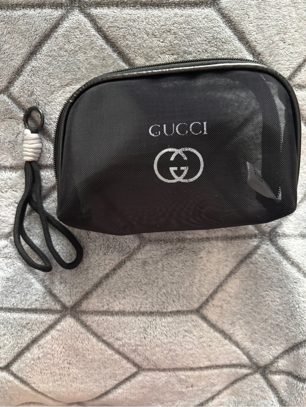 Black Logo Wristlet Pouch